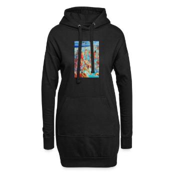 Plage de Floride - Sweat-shirt à capuche long Femme - noir - Devant