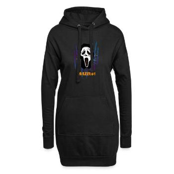 Horrorfilme mit gruseliger Horrormaske ansehen - Hoodie-Kleid - Schwarz - Vorne