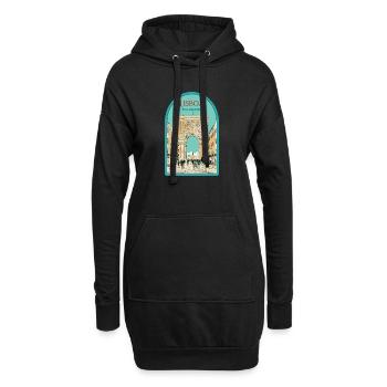Illustration Arc Rue Augusta, Lisbonne - Sweat-shirt à capuche long Femme - noir - Devant