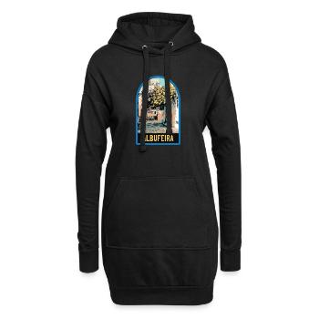 Ruelle pittoresque, vieille ville, Albufeira - Sweat-shirt à capuche long Femme - noir - Devant