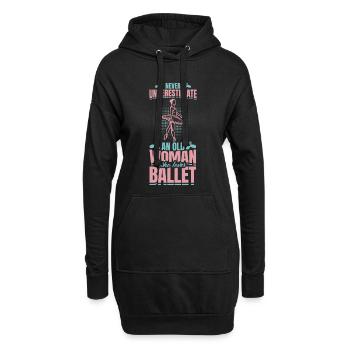 Ne sous-estimez jamais un vieux danseur de ballet - Sweat-shirt à capuche long Femme - noir - Devant