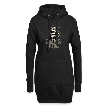 Nordic Soul - Conception de voiliers maritimes vintage - Sweat-shirt à capuche long Femme - noir - Devant
