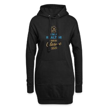 Ich bin ein Immobilienmakler und brauche einen Abs - Hoodie-Kleid - Schwarz - Vorne