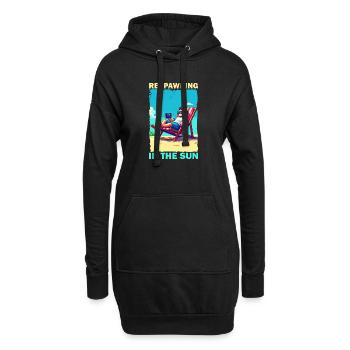 Pixel art plage jeunesse avec des éléments de jeu - Sweat-shirt à capuche long Femme - noir - Devant