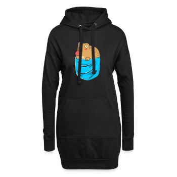 Grenouille de la pluie du désert Frosch - Sweat-shirt à capuche long Femme - noir - Devant