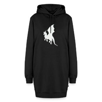 drache - Hoodie-Kleid - Schwarz - Vorne