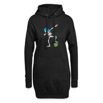 Skeleton Spike Volleyball Halloween - Hoodie-Kleid - Schwarz - Vorne