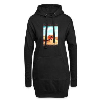 Wüsten Caravan: Leben braucht Freiheit - Hoodie-Kleid - Schwarz - Vorne