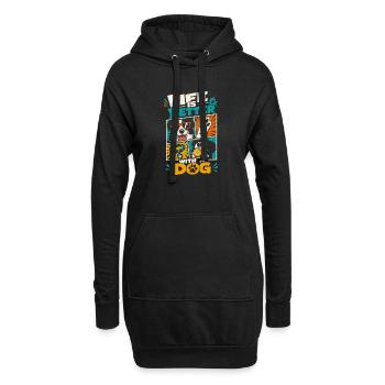 La vie est meilleure avec un chien à ses côtés - Sweat-shirt à capuche long Femme - noir - Devant