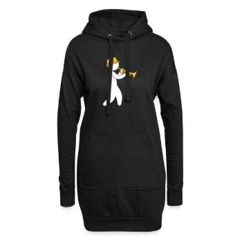 Un musicien de jazz joue la trompette - Sweat-shirt à capuche long Femme - noir - Devant