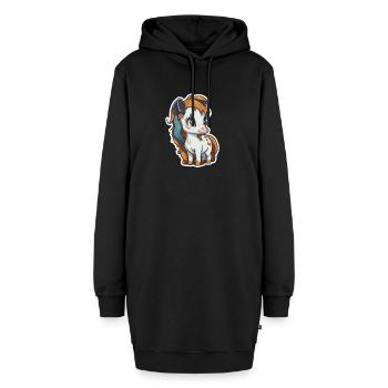 Stutfohlen Pony 3 - Hoodie-Kleid - Schwarz - Vorne
