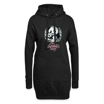 Happy Mother's Day Floral Wreath Mum Panda - Hoodie-Kleid - Schwarz - Vorne