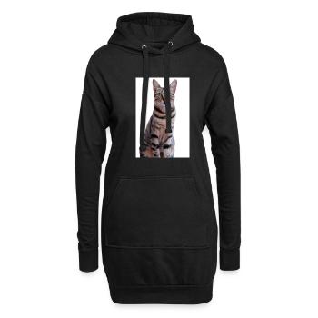 Chat Chaton - Sweat-shirt à capuche long Femme - noir - Devant
