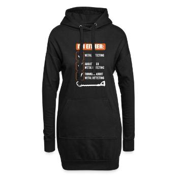 Metalldetektor - Hoodie-Kleid - Schwarz - Vorne