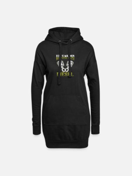 Echte Männer riechen nach Diesel - Hoodie-Kleid - Schwarz