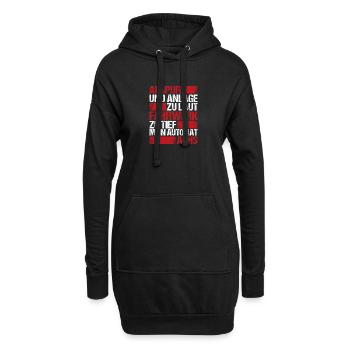 Auspuff und Anlage zu laut Fahrwerk zu tief - Hoodie-Kleid - Schwarz - Vorne
