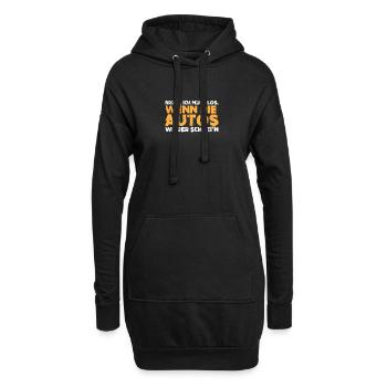 Brudi ich muss los wenn die Autos wieder schrein - Hoodie-Kleid - Schwarz - Vorne