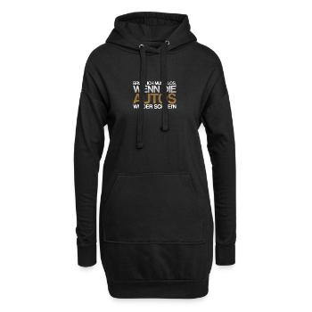 Brudi ich muss los wenn die Autos wieder schrein - Hoodie-Kleid - Schwarz - Vorne