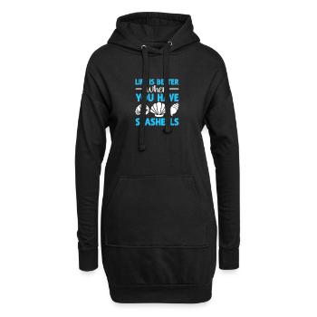 Bombardement Chasseur de coquillages Collecte de coquillages - Sweat-shirt à capuche long Femme - noir - Devant