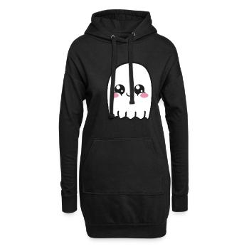 Geist Süß Kawaii - Hoodie-Kleid - Schwarz - Vorne