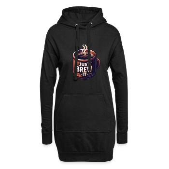Einfach aufbrühen - Hoodie-Kleid - Schwarz - Vorne