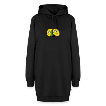 Wohnwagen Flower Power - Hoodie-Kleid - Schwarz - Vorne - AI Model Female 172 light (172cm)
