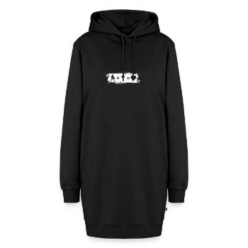 Grunge Rectangle - Coeur - Vin - Jouer au basketball - Sweat-shirt à capuche long Femme - noir - Devant