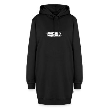 Grunge-Rechteck - Herz - Bier - Feuerwehrauto - - Hoodie-Kleid - Schwarz - Vorne