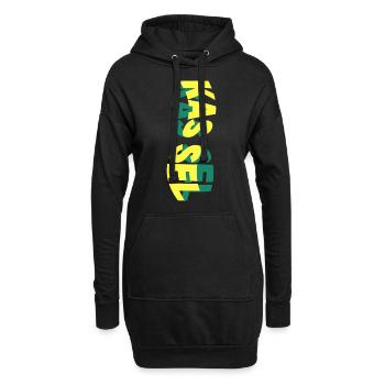 Kassel Deutschland Stadt Skyline Schrift Bunt - Hoodie-Kleid - Schwarz - Vorne