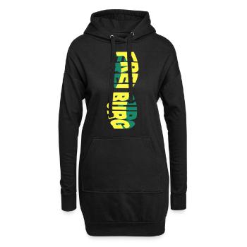 Freiburg Allemagne City Skyline Police Coloré - Sweat-shirt à capuche long Femme - noir - Devant