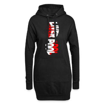 Liverpool Angleterre Royaume-Uni City Skyline Police Grunge - Sweat-shirt à capuche long Femme - noir - Devant