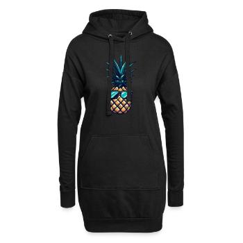 Ananas frais avec des lunettes de soleil - Sweat-shirt à capuche long Femme - noir - Devant