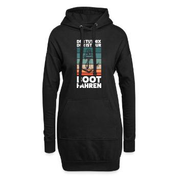 Boot Segeln Segelboot Geschenk - Hoodie-Kleid - Schwarz - Vorne