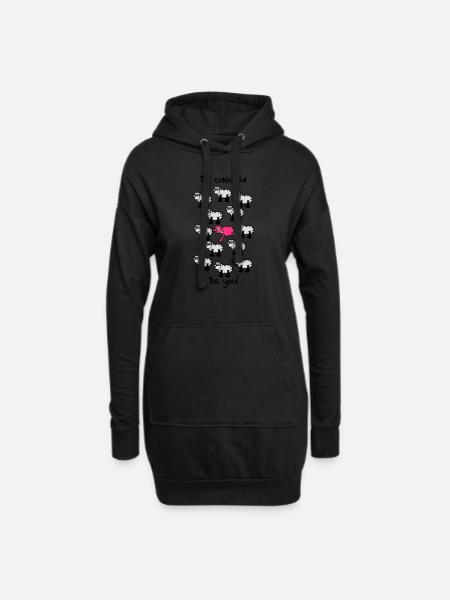 be different - be colorful - Hoodie Dress - black
