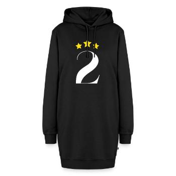 2ème anniversaire étoilé - Sweat-shirt à capuche long Femme - noir - Devant