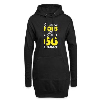 j ai 66 ans / cadeau anniversaire 66 ans - Sweat-shirt à capuche long Femme - noir - Devant