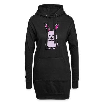 hase comic - Hoodie-Kleid - Schwarz - Vorne