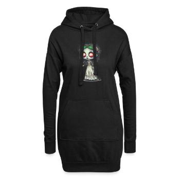 La Fiancée zombie - Sweat-shirt à capuche long Femme - noir - Devant