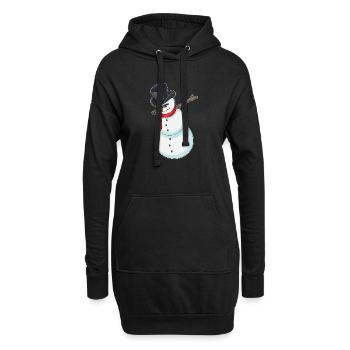 Schneemann Weihnachten Hip Hop Tanz - Hoodie-Kleid - Schwarz - Vorne