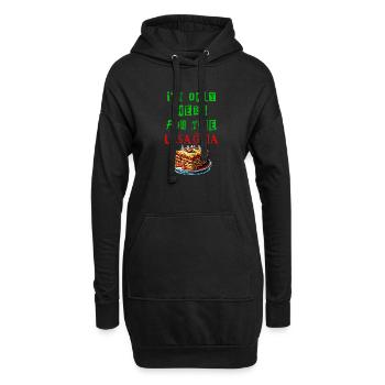 Je suis juste là pour les lasagnes - Sweat-shirt à capuche long Femme - noir - Devant