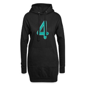4 - Sweat-shirt à capuche long Femme - noir - Devant