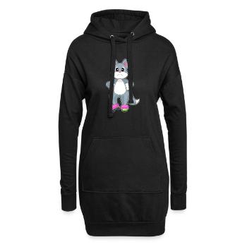 Patinage en ligne Cat Sports des patins en ligne - Sweat-shirt à capuche long Femme - noir - Devant