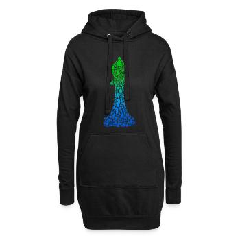Schachspieler Schachfiguren Schachspiel Schach - Hoodie-Kleid - Schwarz - Vorne