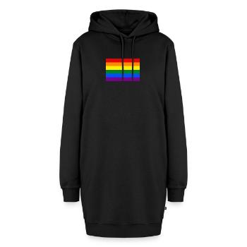 Regenbogen - Hoodie-Kleid - Schwarz - Vorne - AI Model Female 172 light (172cm)