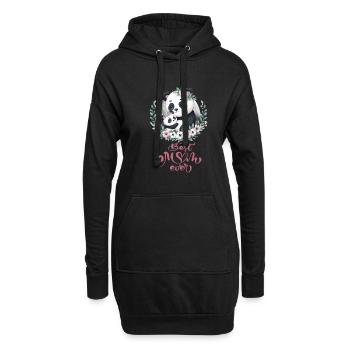 Best Mom Ever Panda Lover Floral Wreath I Mom - Hoodie-Kleid - Schwarz - Vorne