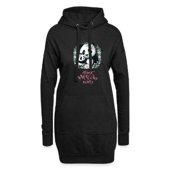 Best Mom Ever Panda Lover Floral Wreath I Mom - Hoodie-Kleid - Schwarz - Vorne