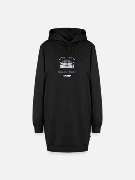 Low Poly Auto im Flugmodus - Hoodie-Kleid - Schwarz
