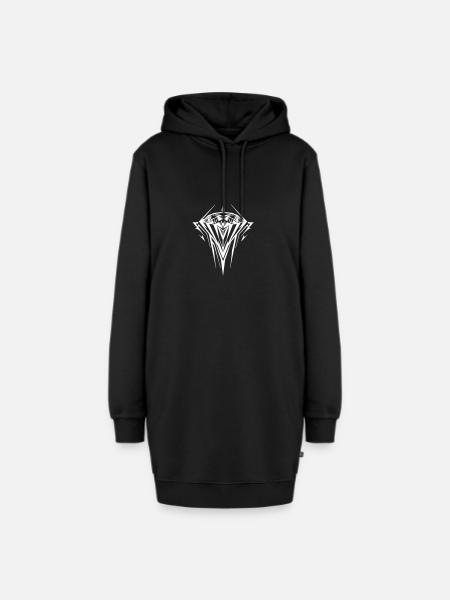 Diamant Juwel Edelstein - Hoodie-Kleid - Schwarz