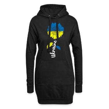 Ukraine Sonnenblume Frieden Peace Ukraine Flagge - Hoodie-Kleid - Schwarz - Vorne