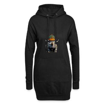 Nashorn Designer-Cap - Hoodie-Kleid - Schwarz - Vorne